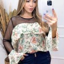 Blusa Chiffon Detalhe Na Manga
