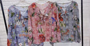 Blusa Chiffon Floral Gola Babado Manga Longa