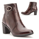 Bota Montaria Cano Curto Couro Comfort Brown 2801
