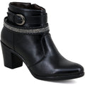 Bota Casual Feminina Cano Curto Couro Comfort Preto 2367