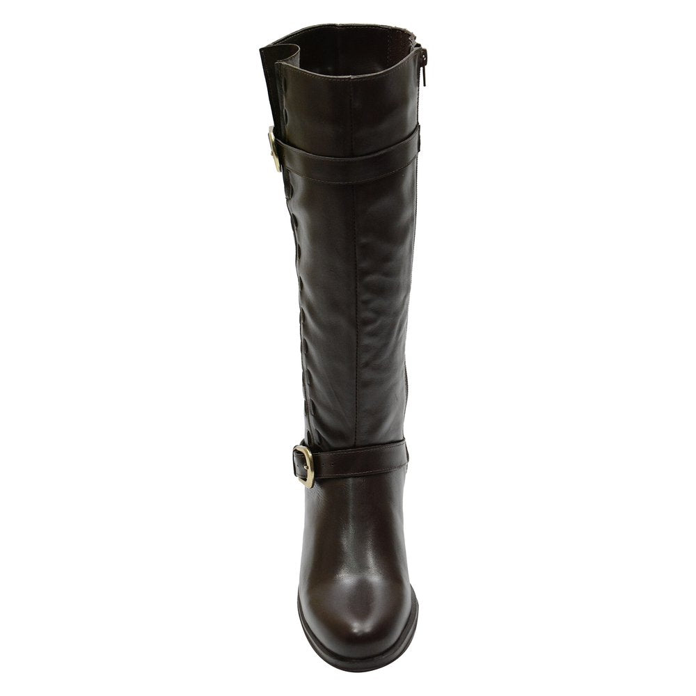 Bota Montaria Feminina Cano Longo Couro Comfort Café 2422