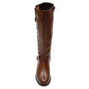 Bota Montaria Feminina Cano Longo Couro Comfort Brandy 2422