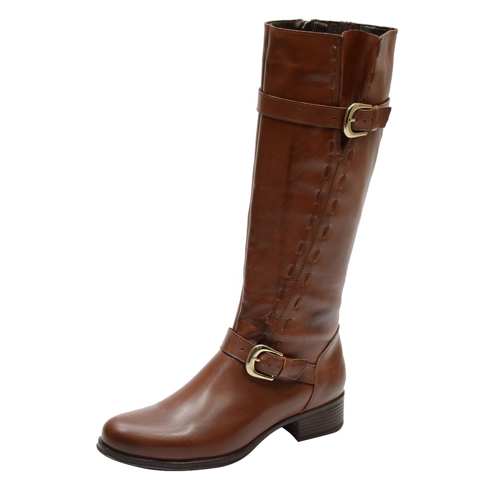 Bota Montaria Feminina Cano Longo Couro Comfort Brandy 2422