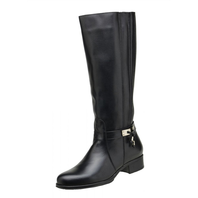 Bota Montaria Feminina Cano Longo Couro Comfort Preto 2423