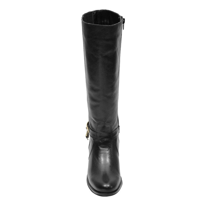 Bota Montaria Feminina Cano Longo Couro Comfort Preto 2423