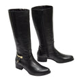 Bota Montaria Feminina Cano Longo Couro Comfort Preto 2423