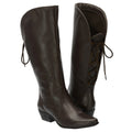 Bota Montaria Texana Feminina Cano Alto Couro Comfort Café 2722