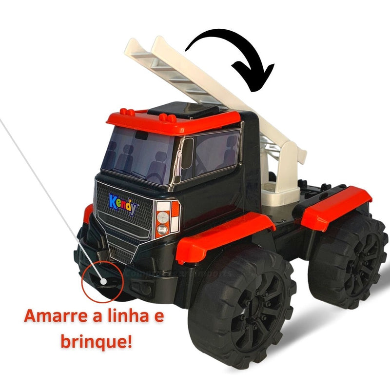 Caminhão Truck Bombeiro Grande Brinquedo Plástico Carro