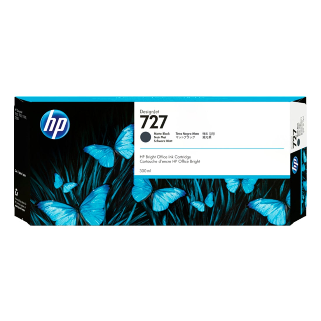 Cartucho de Tinta HP 727 Preto Mate PLUK 300ml C1Q12A