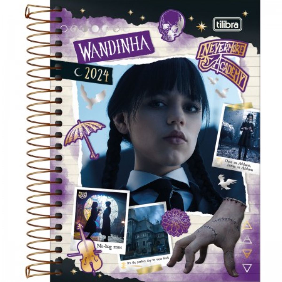 Agenda Espiral Diária 11,7 X 16,4 Cm Wandinha 2024