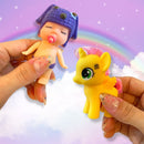 Unicórnio Com Boneca De Vinil C/cabelo Acessórios Brinquedo