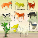 Kit Animais De Fazenda Brinquedo De Borracha Vaca Cavalo