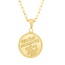 Corrente Tijolinho Fecho Gaveta 1,5mm - 6g - 70 Cm + Pingente Medalha Diamantada O Senhor é Meu Pastor - 2,0 X 2,0 Cm