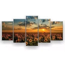 Quadro Mosaico 5 Peças Girassóis