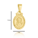 Corrente Elo Alongado Fecho Gaveta 2mm - 5g - 70 Cm + Pingente Medalha Cristo Pequeno - 1,5 X 1,0 Cm