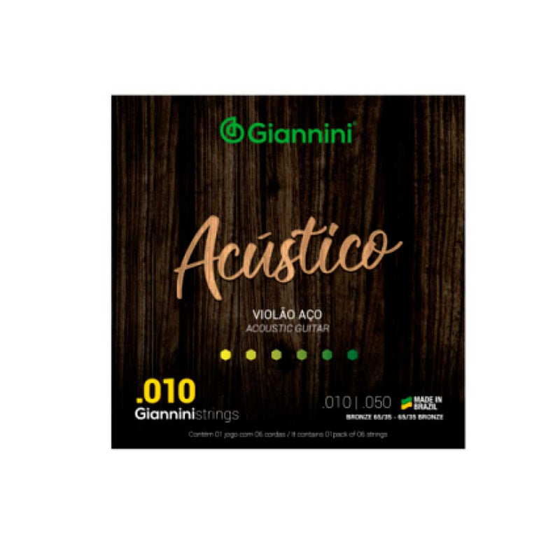 Encordoamento Giannini P/violão Aço Bronze 65/35 0.010" Geswam