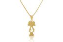 Colar Com Pingente De Menina Folheado Em Ouro 18k