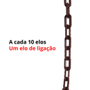 10 Mt Corrente Plástica Isolamento Calha Chuva Elo P Marrom