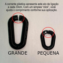 10 Mt Corrente Plástica Segurança Sinalização Elo P Preto