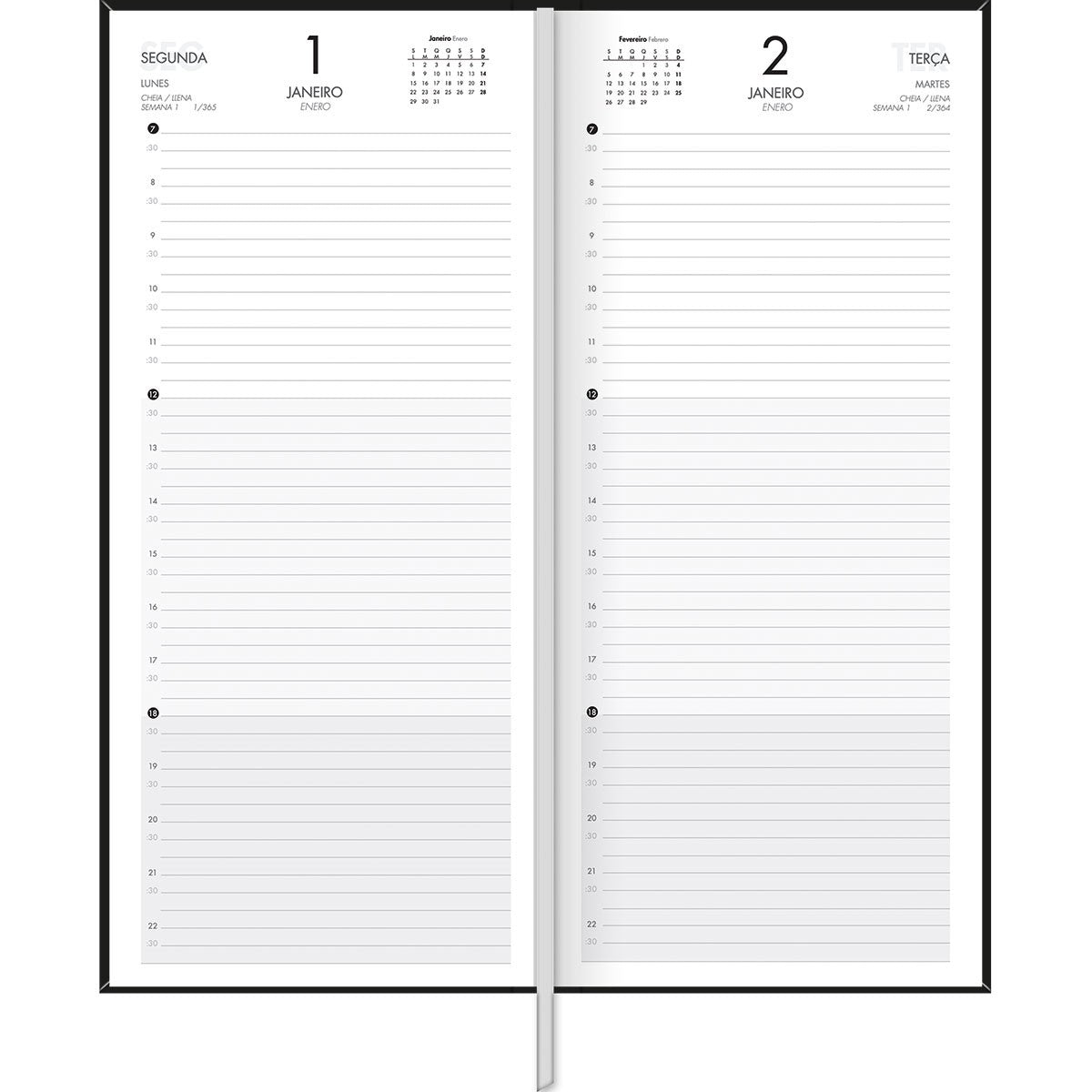 Agenda Executiva Costurada 12,3 X 27,5 Cm Comercial 2024