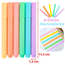 Kit Marca Texto Tons Pastéis Marcador Caneta Escolar