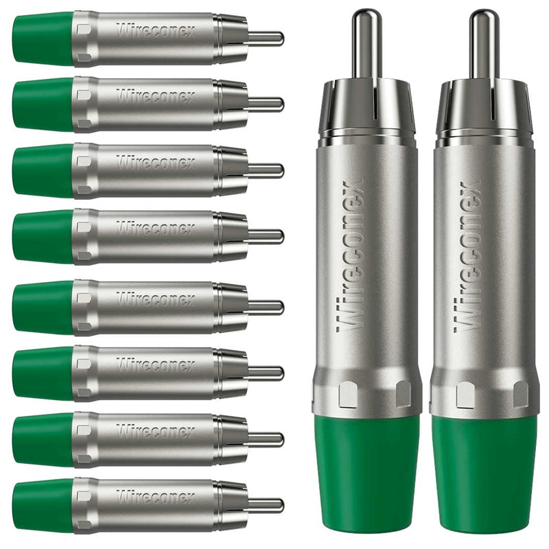 Plug Rca Macho Nickel Plt Wc 1212 Ml Gr Ni Verde Wireconex 10 Unidades