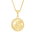 Corrente Veneziana 1mm - 3g - 70 Cm + Pingente Medalha De São Jorge Diamantado - 2,3 X 2,3 Cm