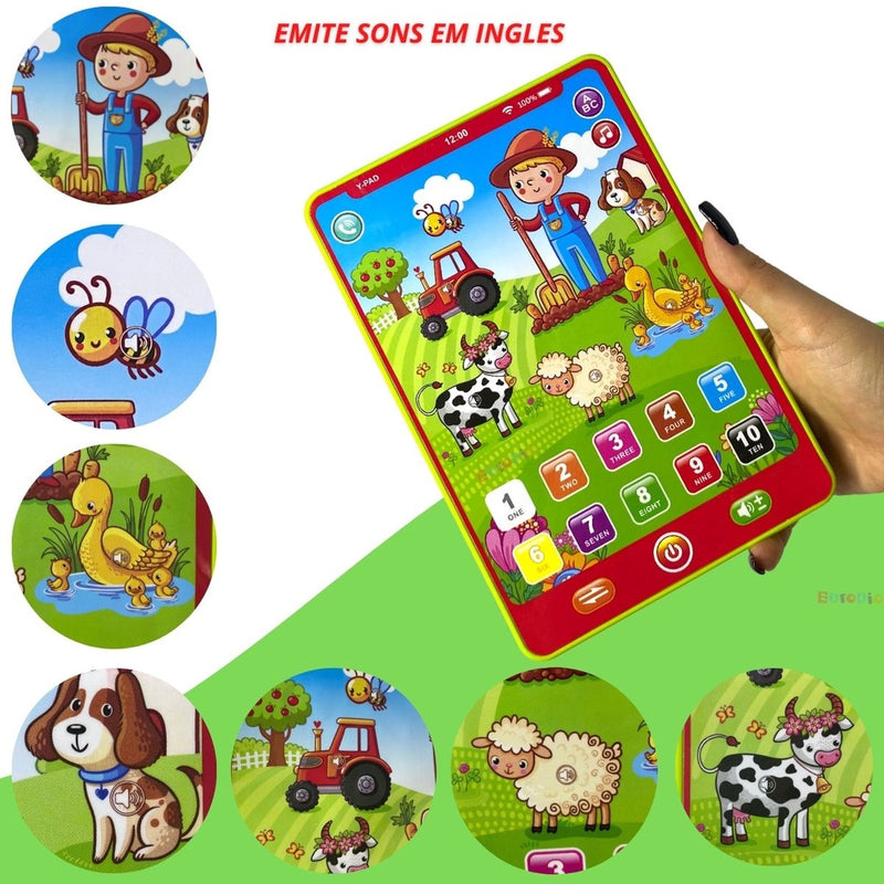 Brinquedo Educacional Inglês Tablet Infantil Multi Função