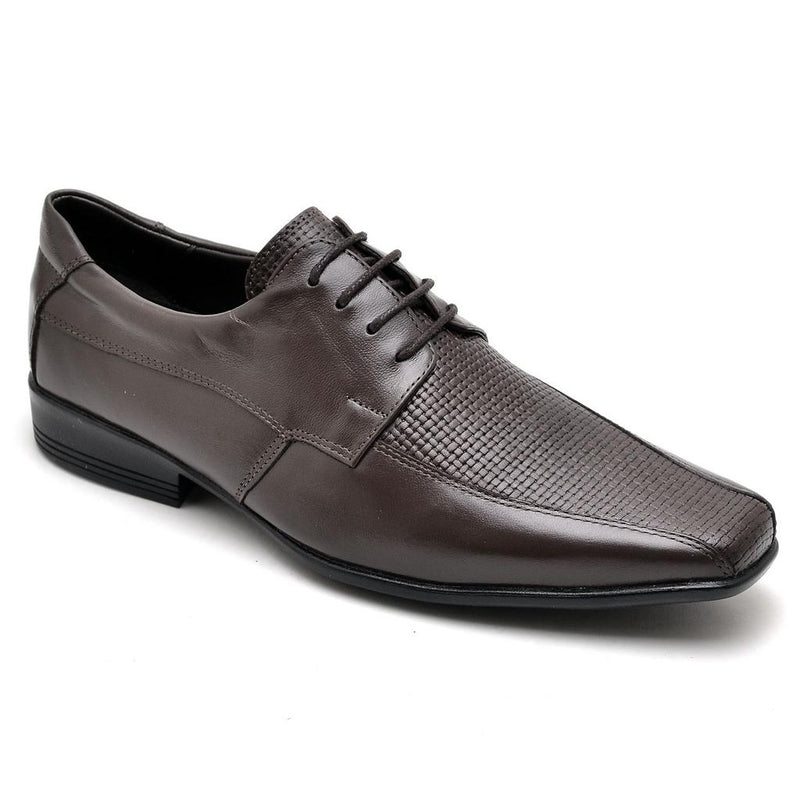 Sapato Casual Conforto Couro Marrom 014