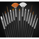 Kit para Unhas 15 Pçs Pincéis para Esmalte Desenhar Unhas