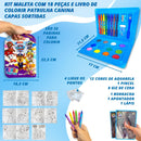 Kit De Pintura Infantil Patrulha Canina Com Maleta 24 Peças