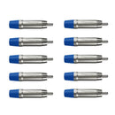 Plug Rca Macho Nickel Plt Wc 1212 Ml Bl Ni Azul Wireconex 10 Unidades