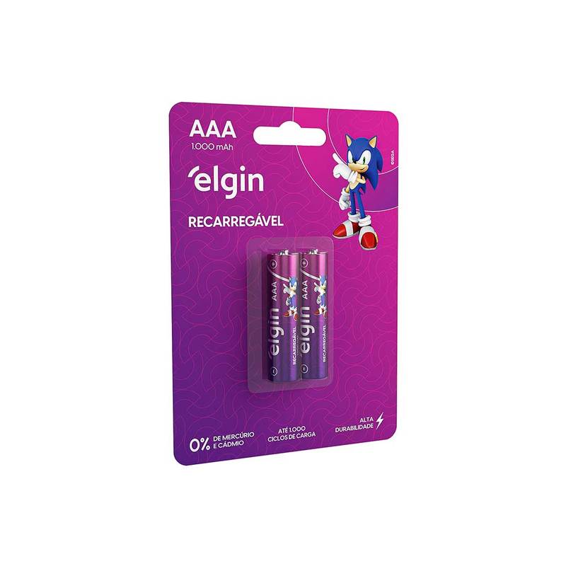 Aaa 1000 Mah Pilha Recarreg.elgin Blist2