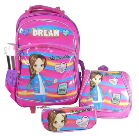 Mochila Escolar Infantil Rodinhas Feminina Princesas Mágicas