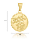 Corrente Elo Alongado Fecho Gaveta 2mm - 5g - 70 Cm + Pingente Medalha Diamantada O Senhor é Meu Pastor - 2,0 X 2,0 Cm