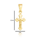 Corrente Italiana Piastrini Fecho Gaveta 2,5mm - 6g - 70 Cm + Pingente Cruz Cristo Detalhado Pequeno - 1,5 X 1,0 Cm