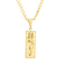 Corrente Grumet Fecho Gaveta 2,5mm - 6g - 70 Cm + Pingente Placa Cristo 3d Diamantada - 2,5 X 1,0 Cm