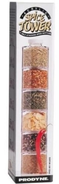 Porta Temperos Torre em Acrílico 6 Potes para Condimentos 45002