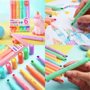 Kit Marca Texto Tons Pastéis Marcador Caneta Escolar