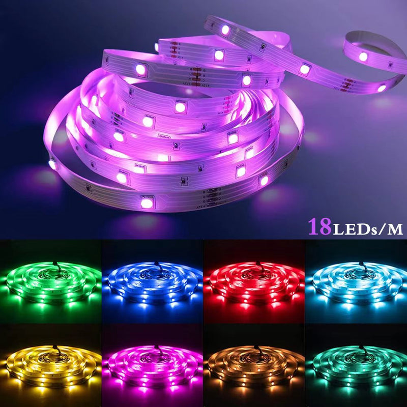 Luzes de tiras RGB por controle Bluetooth