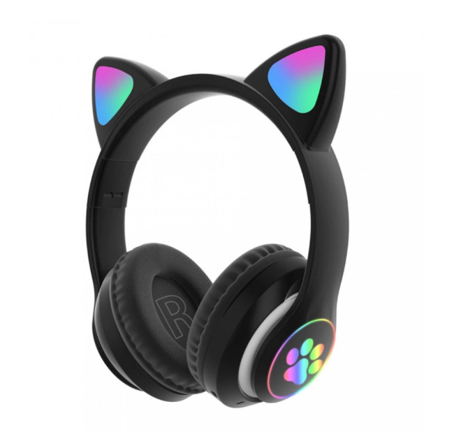 Fone Headphone Orelha Gato Colorido Led Smartphone Geek Gamer Gatinho