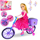 Boneca Com Bicicleta Ciclista Articulada Musical Anda E Luz