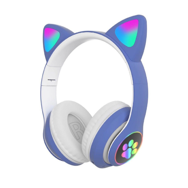 Fone Headphone Orelha Gato Colorido Led Smartphone Geek Gamer Gatinho