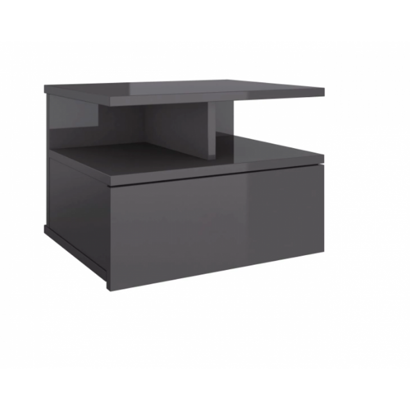 Mesa De Cabeceira Flutuante 1 Gaveta Preto Em Mdf