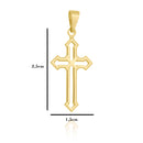 Corrente Elo Alongado Fecho Gaveta 2mm - 5g - 70 Cm + Pingente Cruz Medieval Pequena - 2,5 X 1,5 Cm