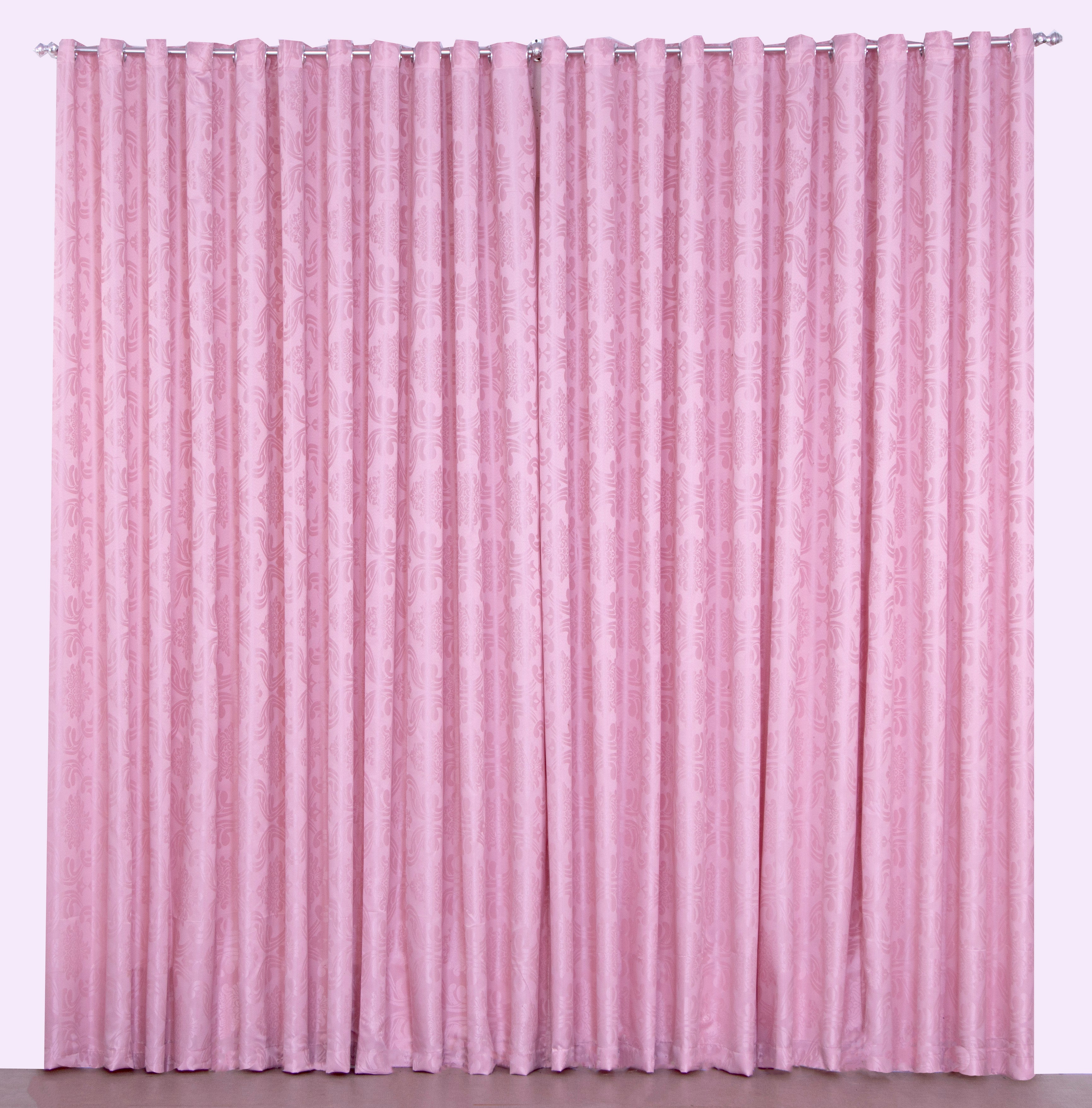 Cortina Para Sala Ou Quarto Jacquard Leve 2,00 Metros Rose