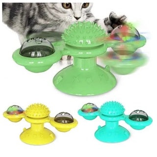 Brinquedo para Gato Giratório Moinho de Vento com Catnip Pisca-Pisca Pet