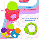 Brinquedo Para Bebê Kit Chocalho Com Mordedor E Massageador