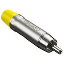 Plug Rca Macho Nickel Plt Wc 1212 Ml Yl Ni Amarelo Wireconex 10 Unidades