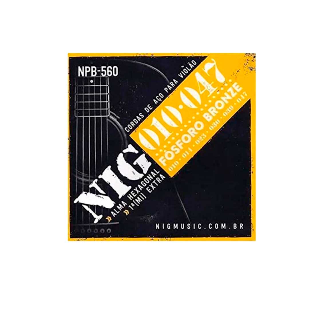 Encordoamento Violão Aço Fósforo Bronze 010"-047" Nig - Npb560